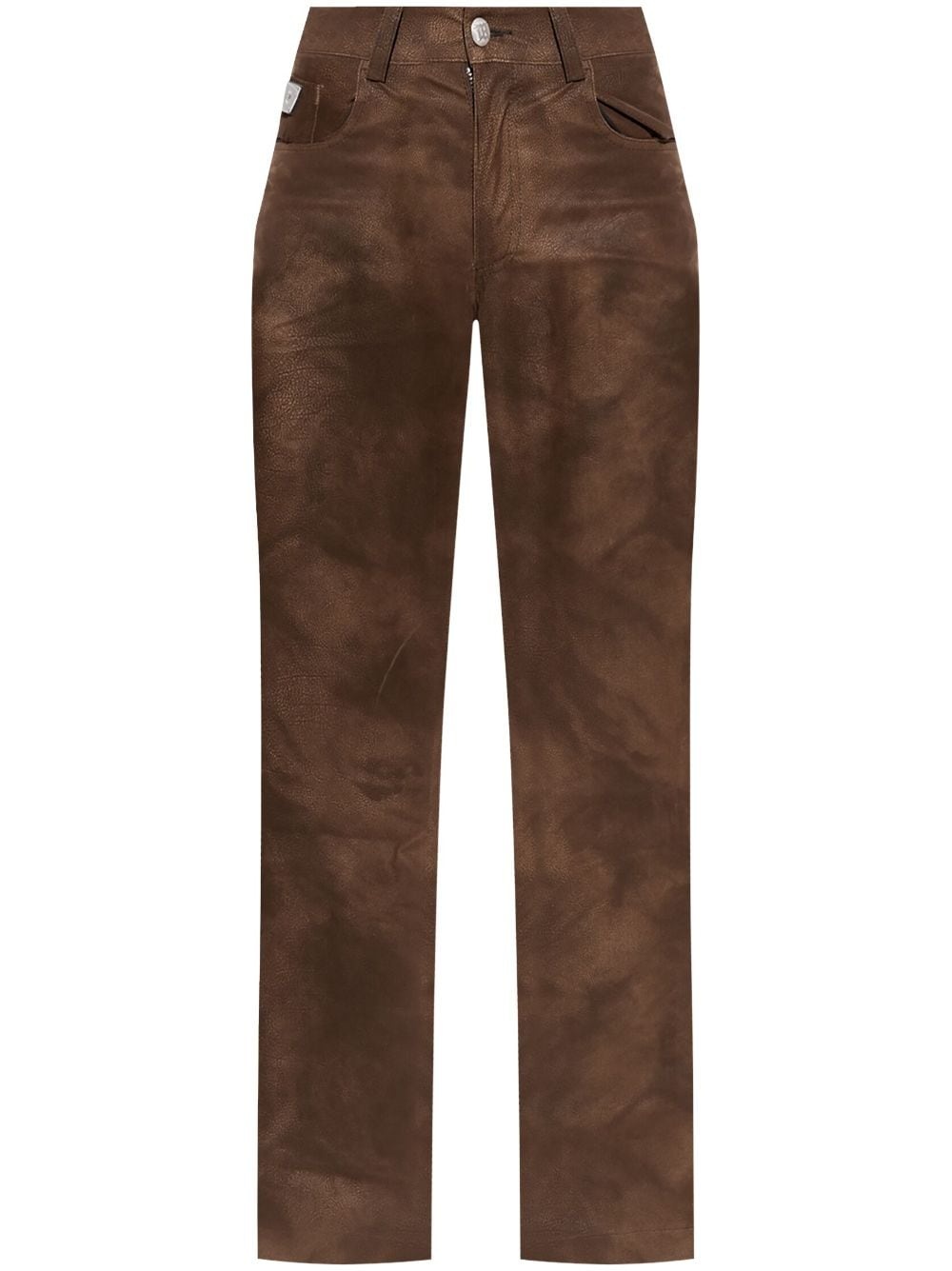 logo-plaque tapered trousers - 1