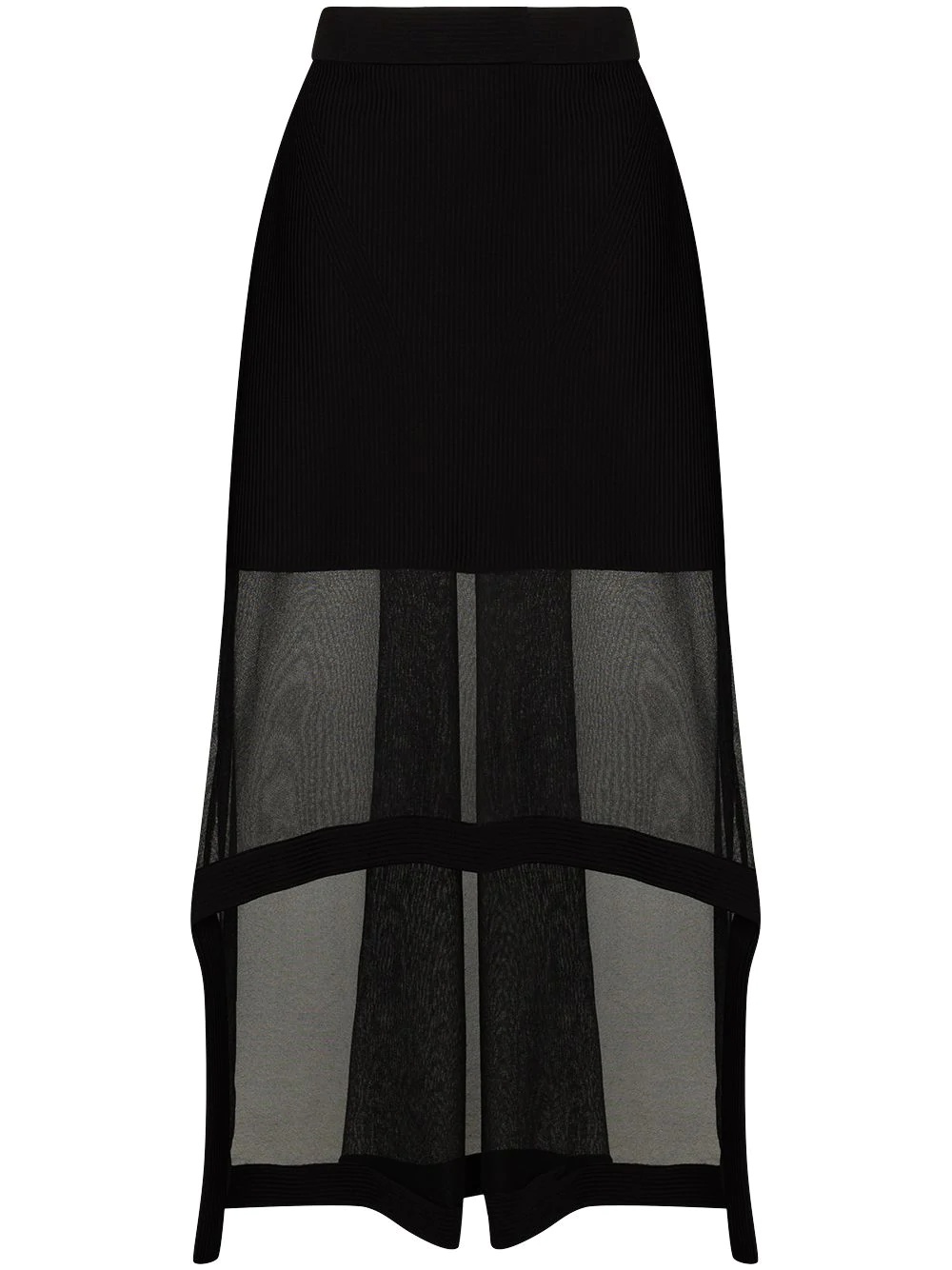 asymmetric panelled midi skirt - 1