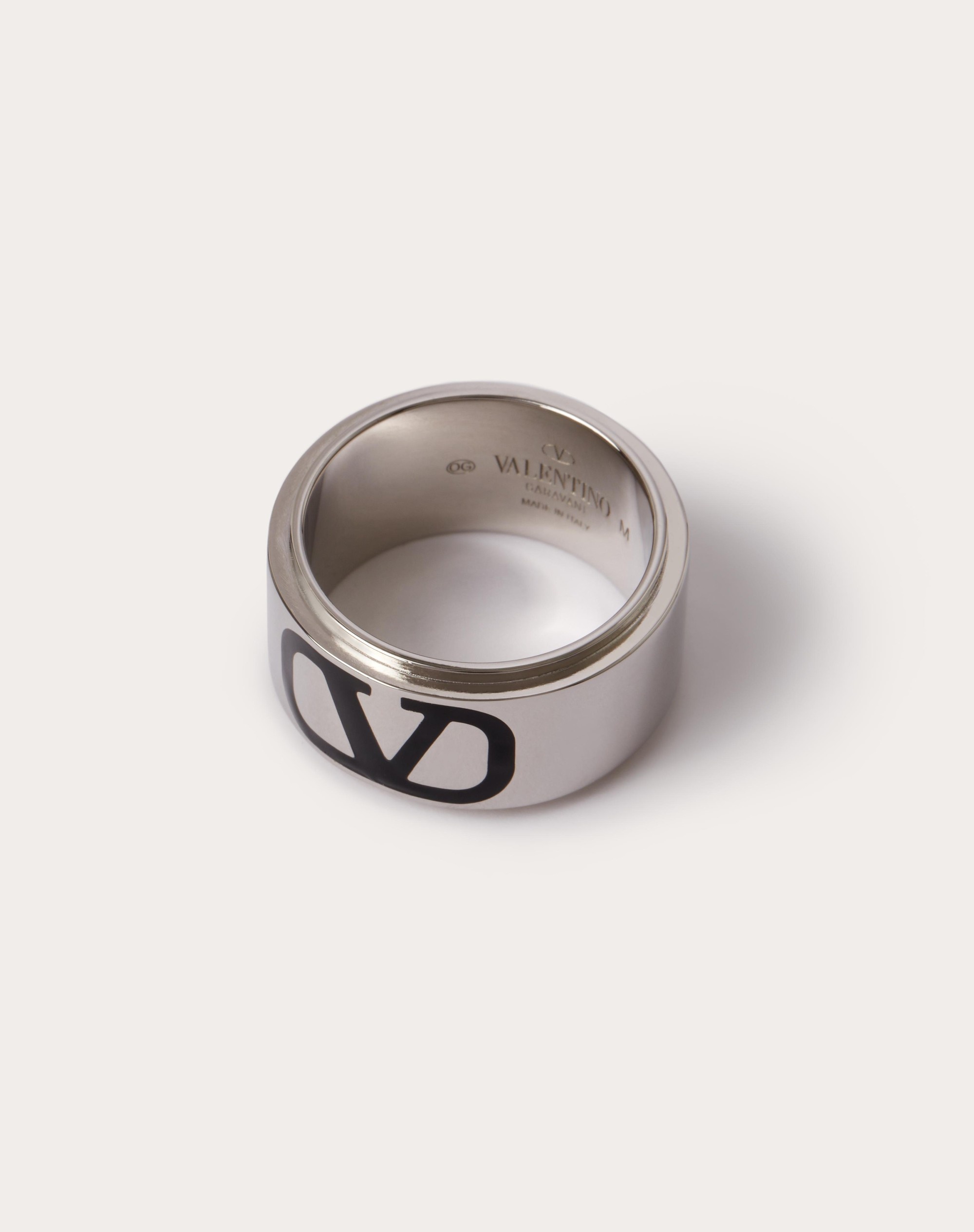 VLOGO SIGNATURE METAL AND ENAMEL RING - 4