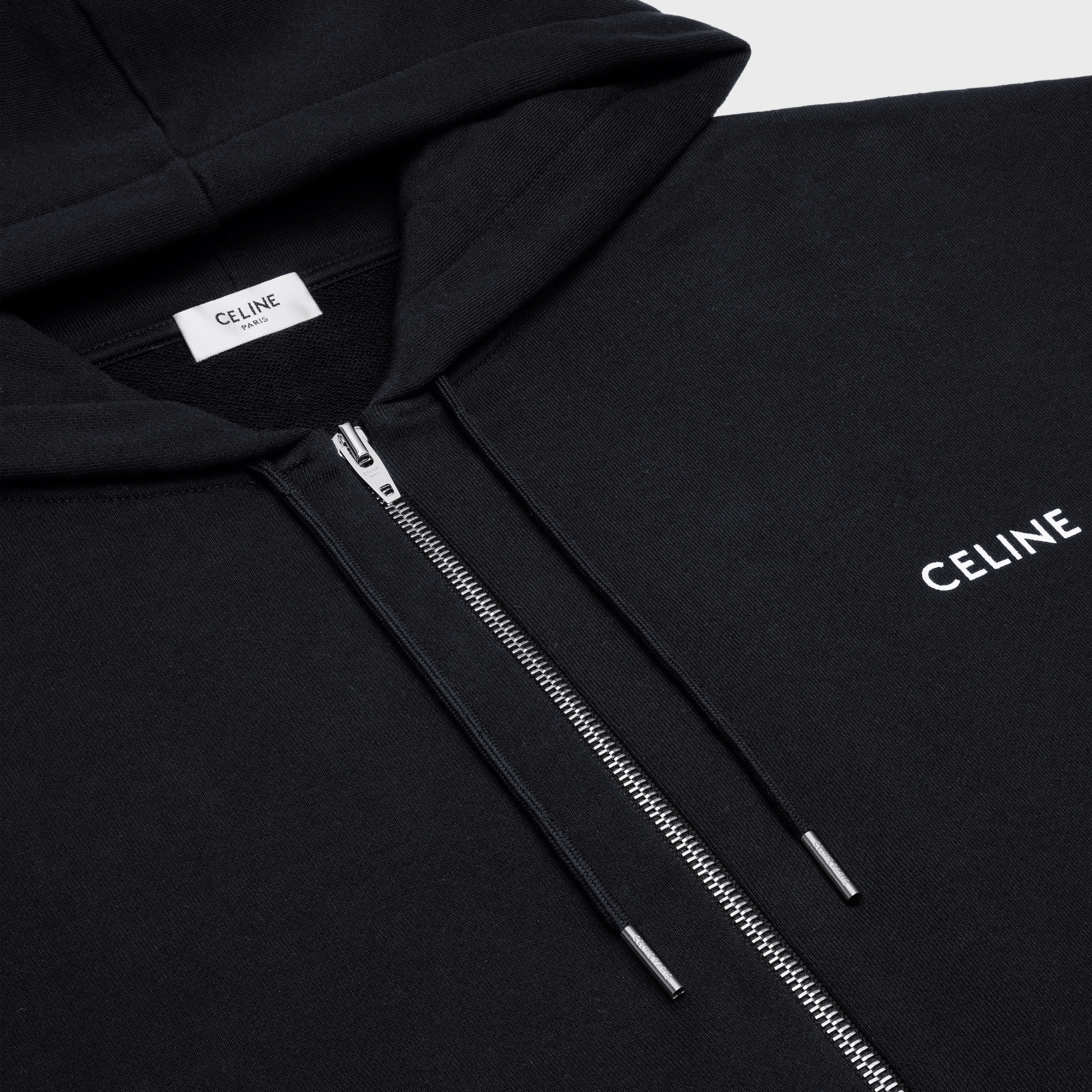 celine Loose zipped hoodie in cotton fleece - 3