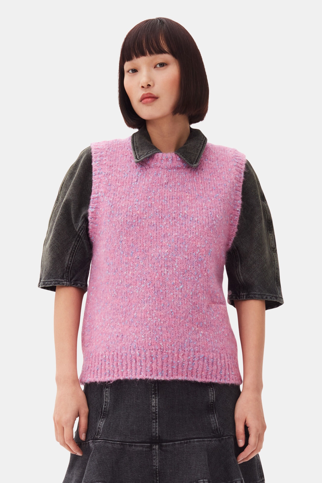 PINK KNIT VEST - 2