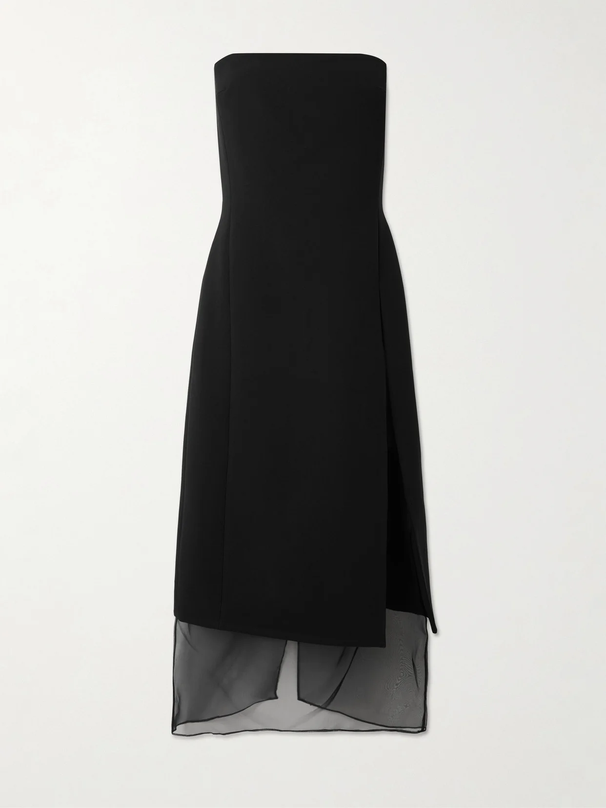 Portia Strapless Draped Crepe Midi Dress - 1