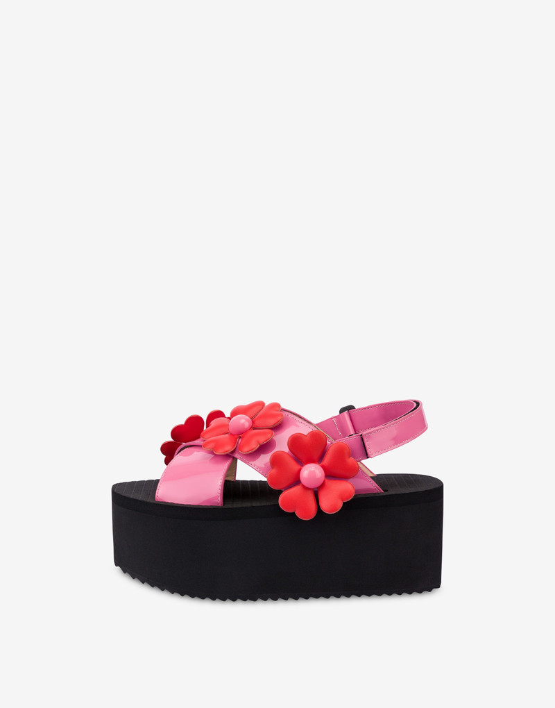 HEART FLOWERS WEDGE SANDALS 2