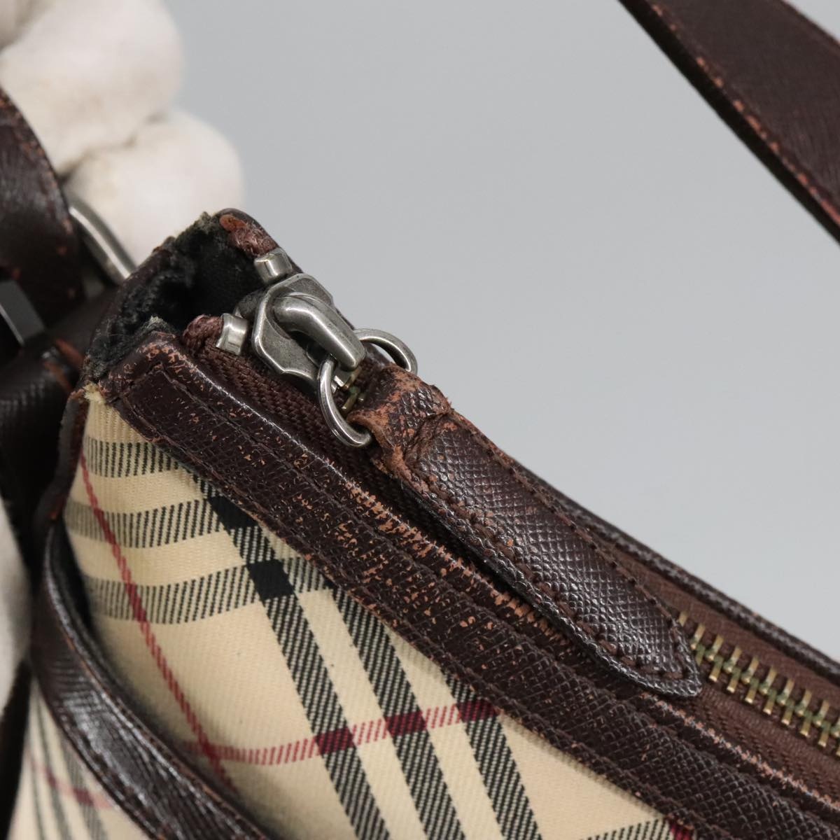 Burberry Nova Check Shoulder Bag Canvas Leather Beige - 10