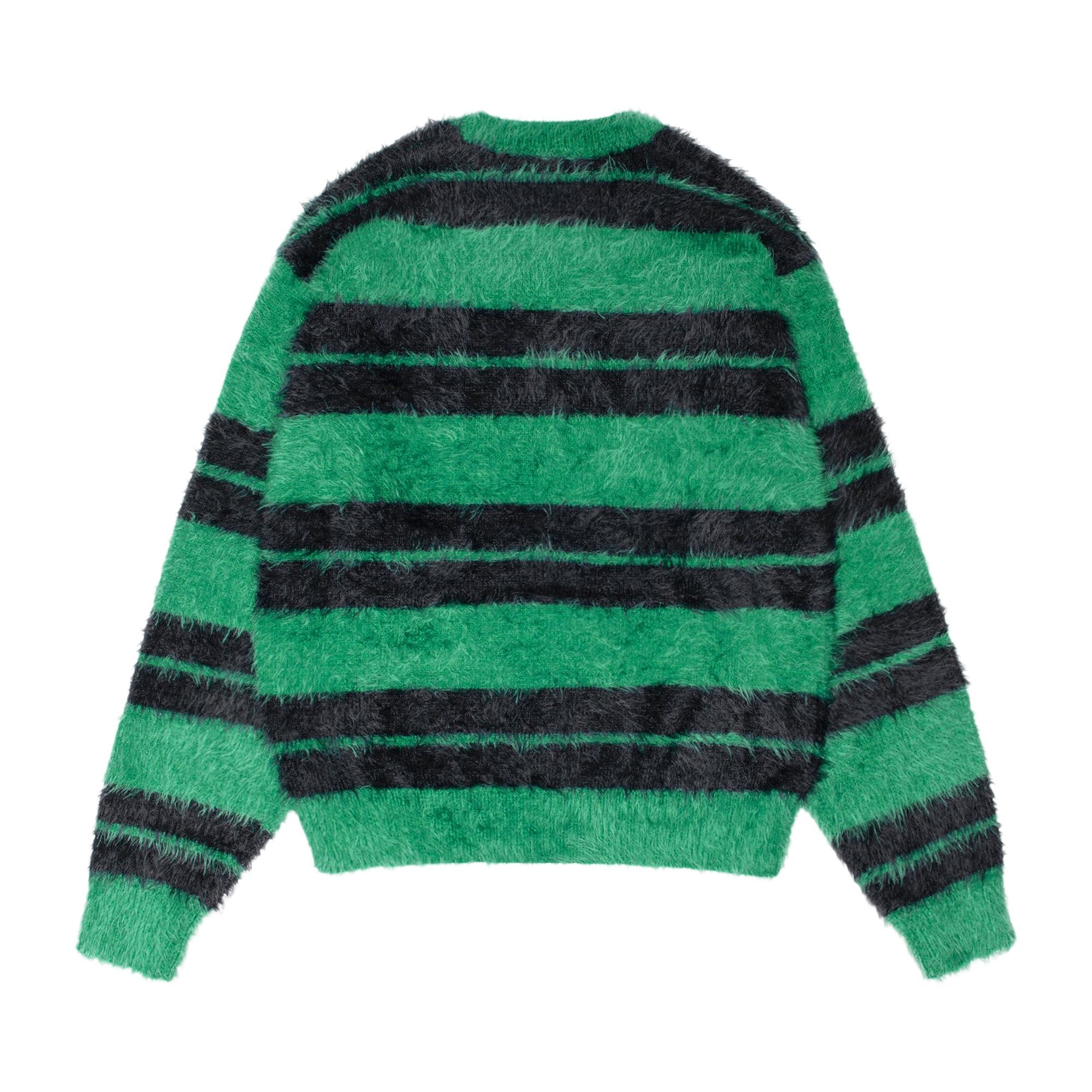 Stussy Hairy Stripe Crew Sweater 'Black/Green' - 2