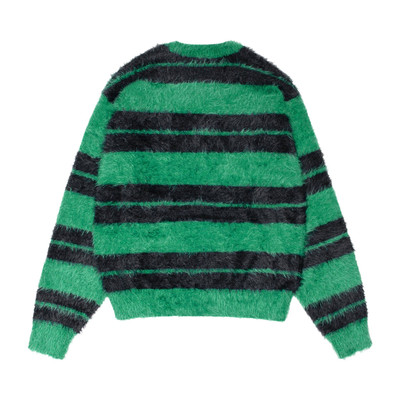 Stüssy Stussy Hairy Stripe Crew Sweater 'Black/Green' outlook