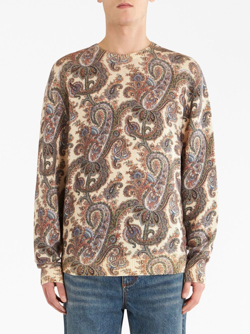 paisley-print wool jumper - 2