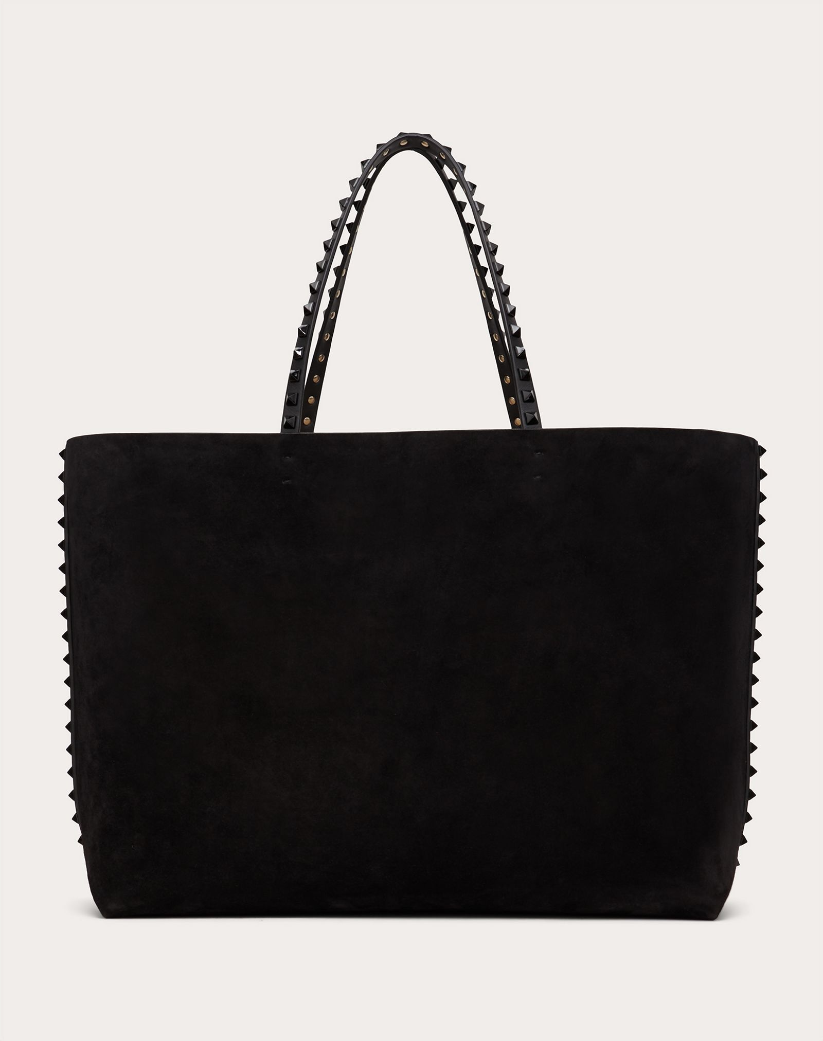 Rockstud Suede Calfskin and Full-Grain Calfskin Tote Bag - 1