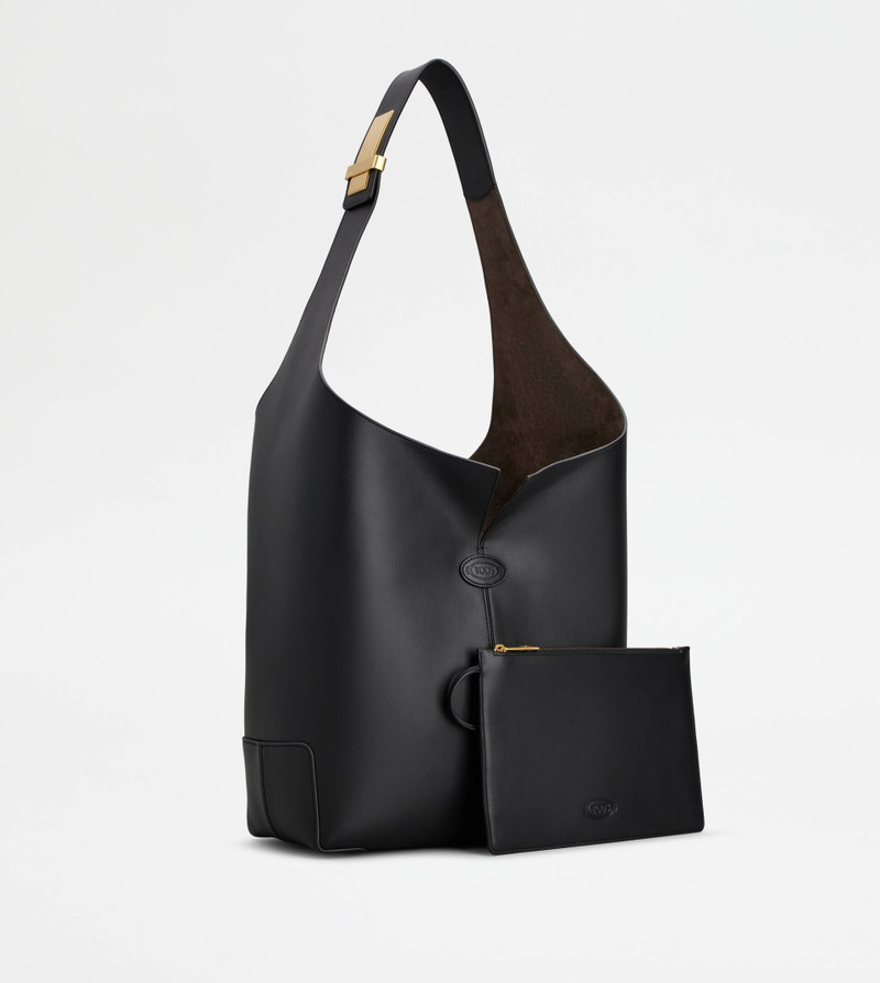 TOD'S DI BAG FOLIO SHOULDER BAG IN LEATHER LARGE - BLACK 3
