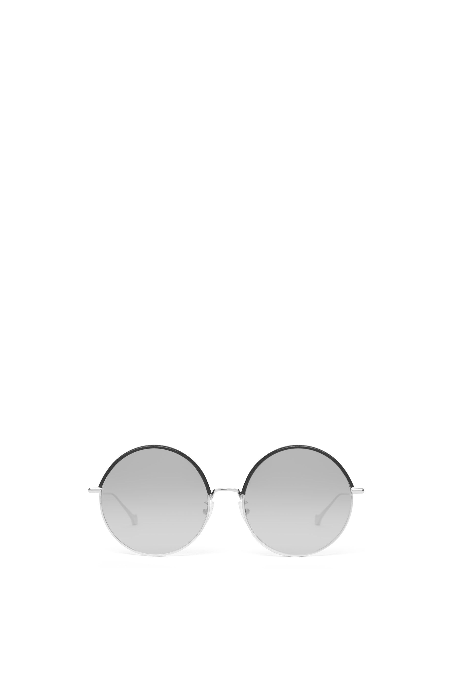 Round Sunglasses in metal and calfskin - 1