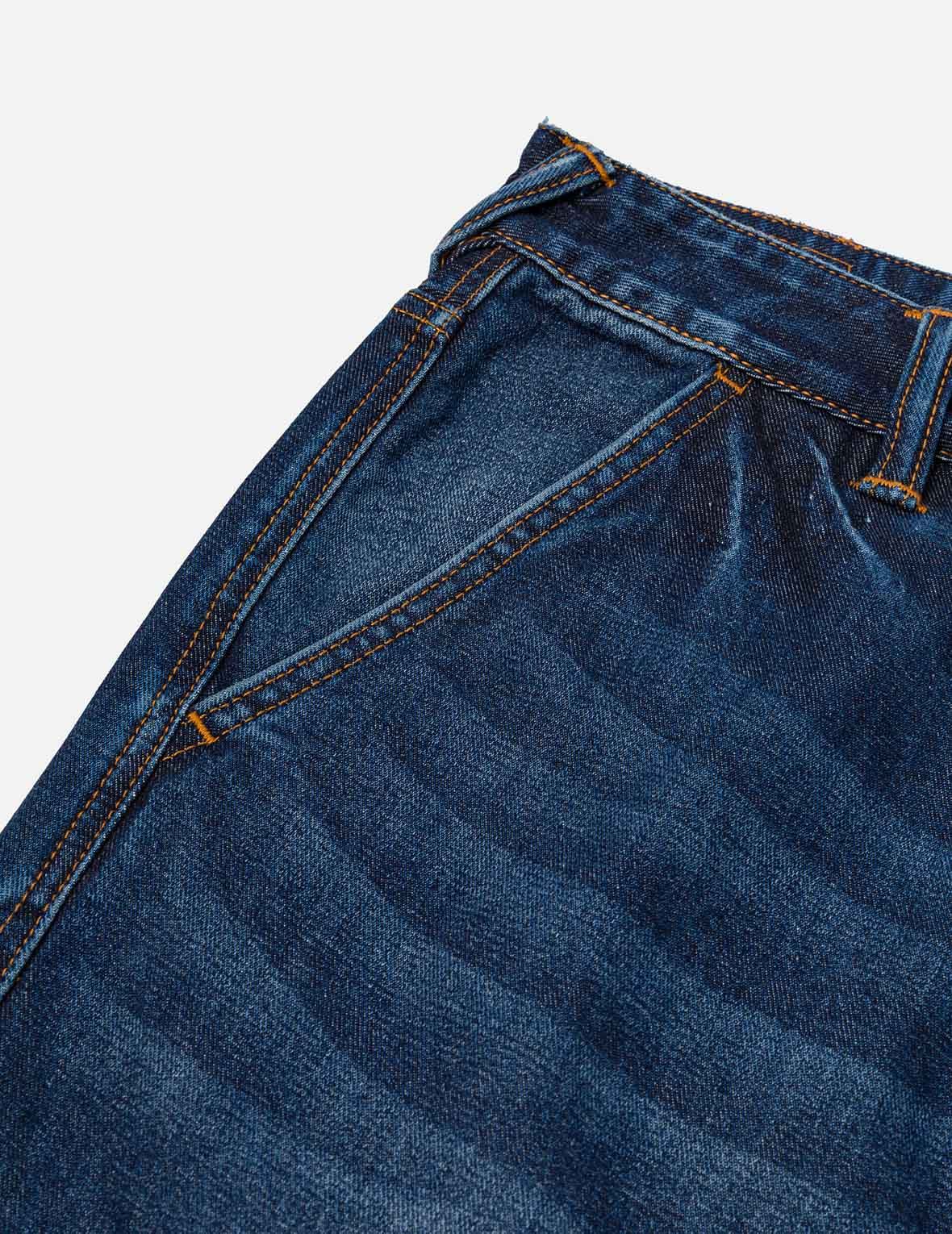 Multi-pocket and Seagull Crane Print Loose Fit Washed Denim Joggers - 9