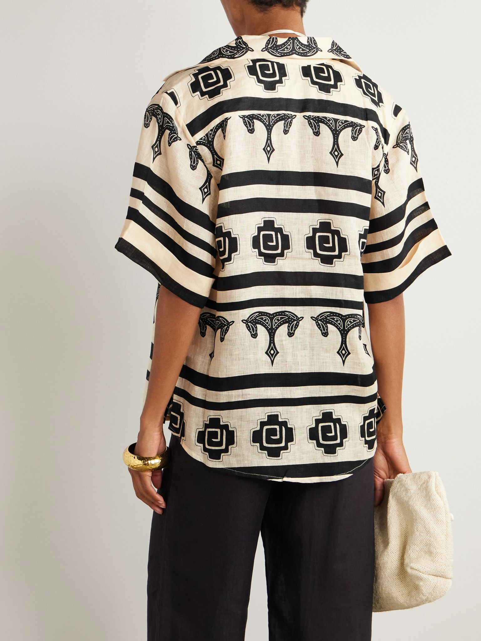 La Creciente printed linen shirt Multi - 3