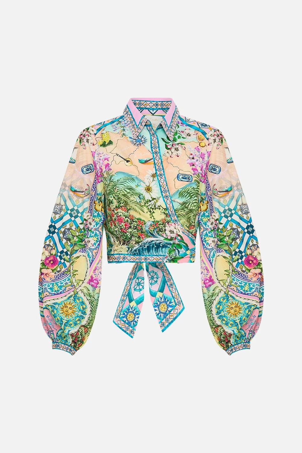 CROPPED WRAP SHIRT - 1