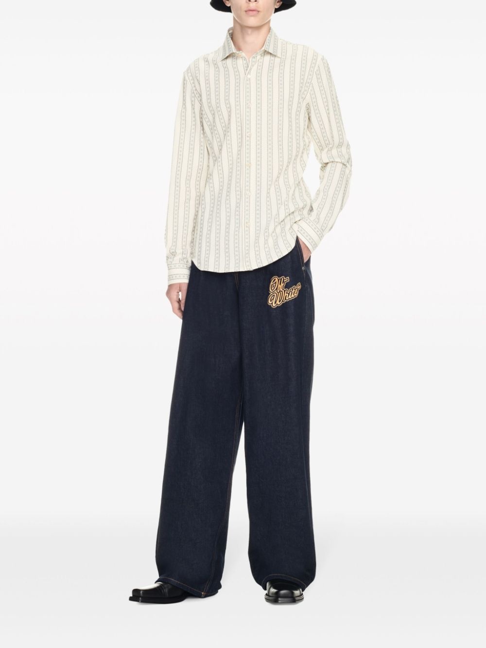 90s logo-appliquÃ© straight-leg jeans - 2