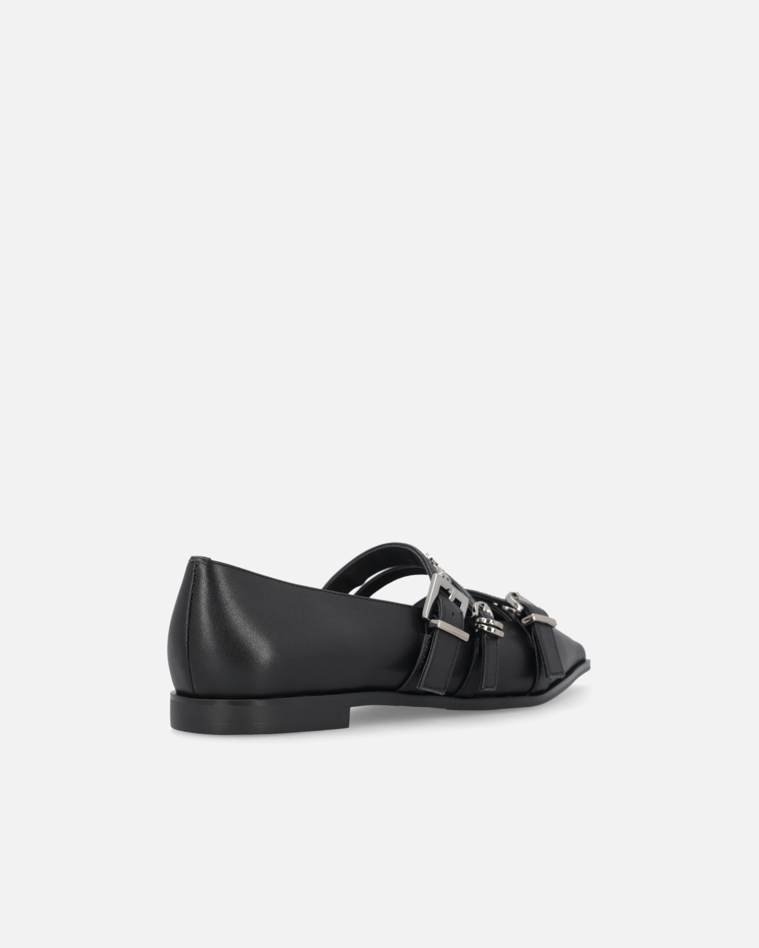 POINTED-TOE LEATHER BALLERINAS WITH STUDS - 3