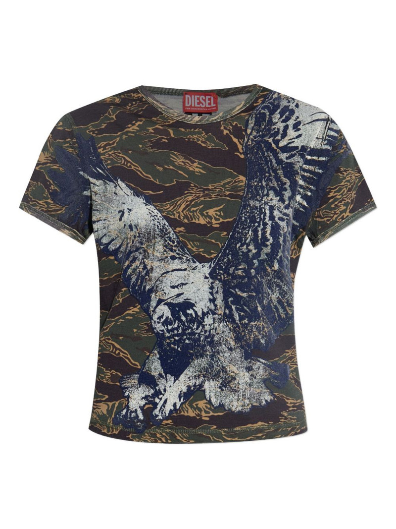 eagle-print camouflage T-shirt 1