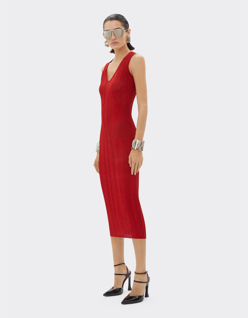Sleeveless dress in viscose and lurex 3