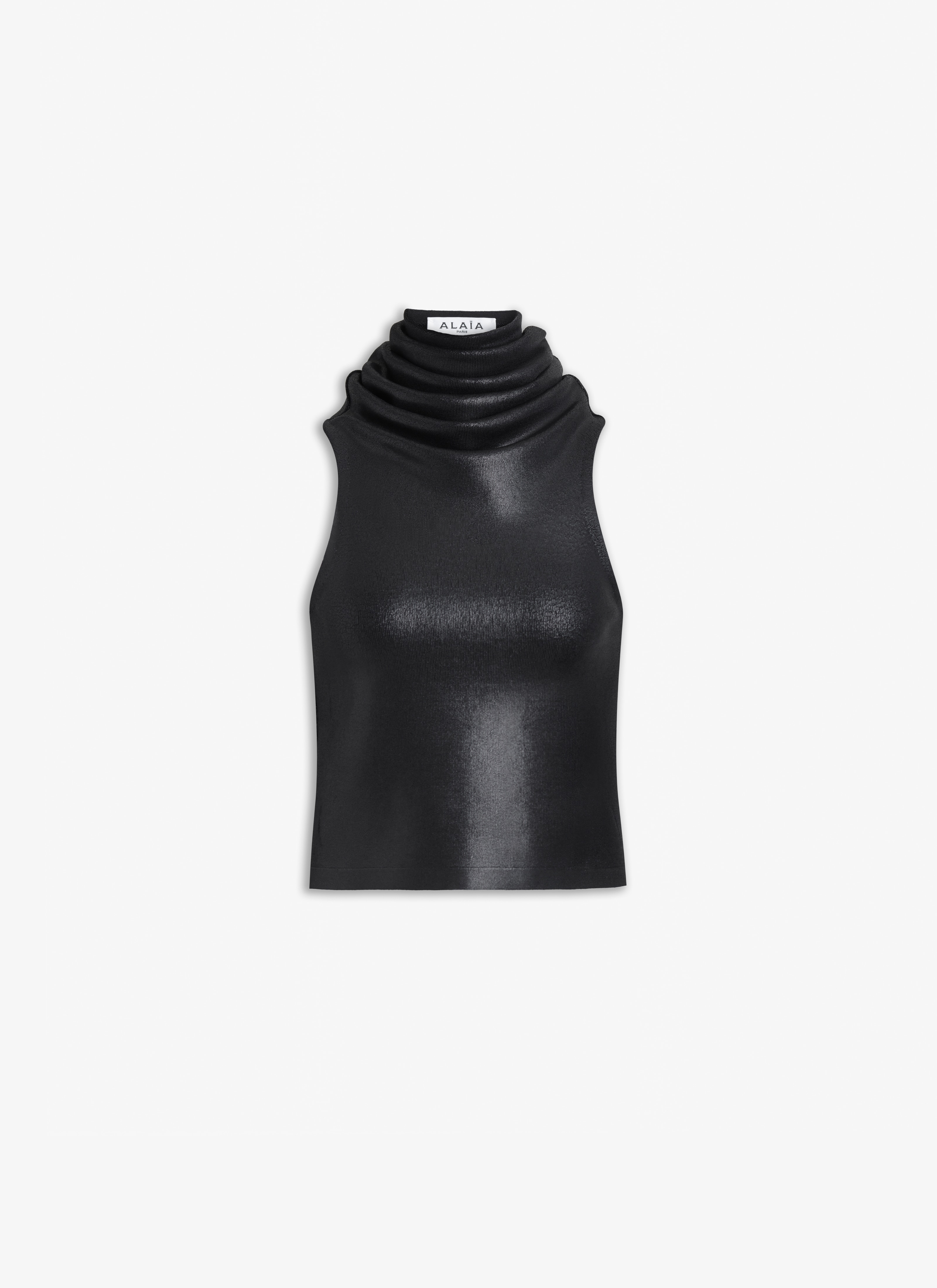 HOODED LEATHER TOP - 1