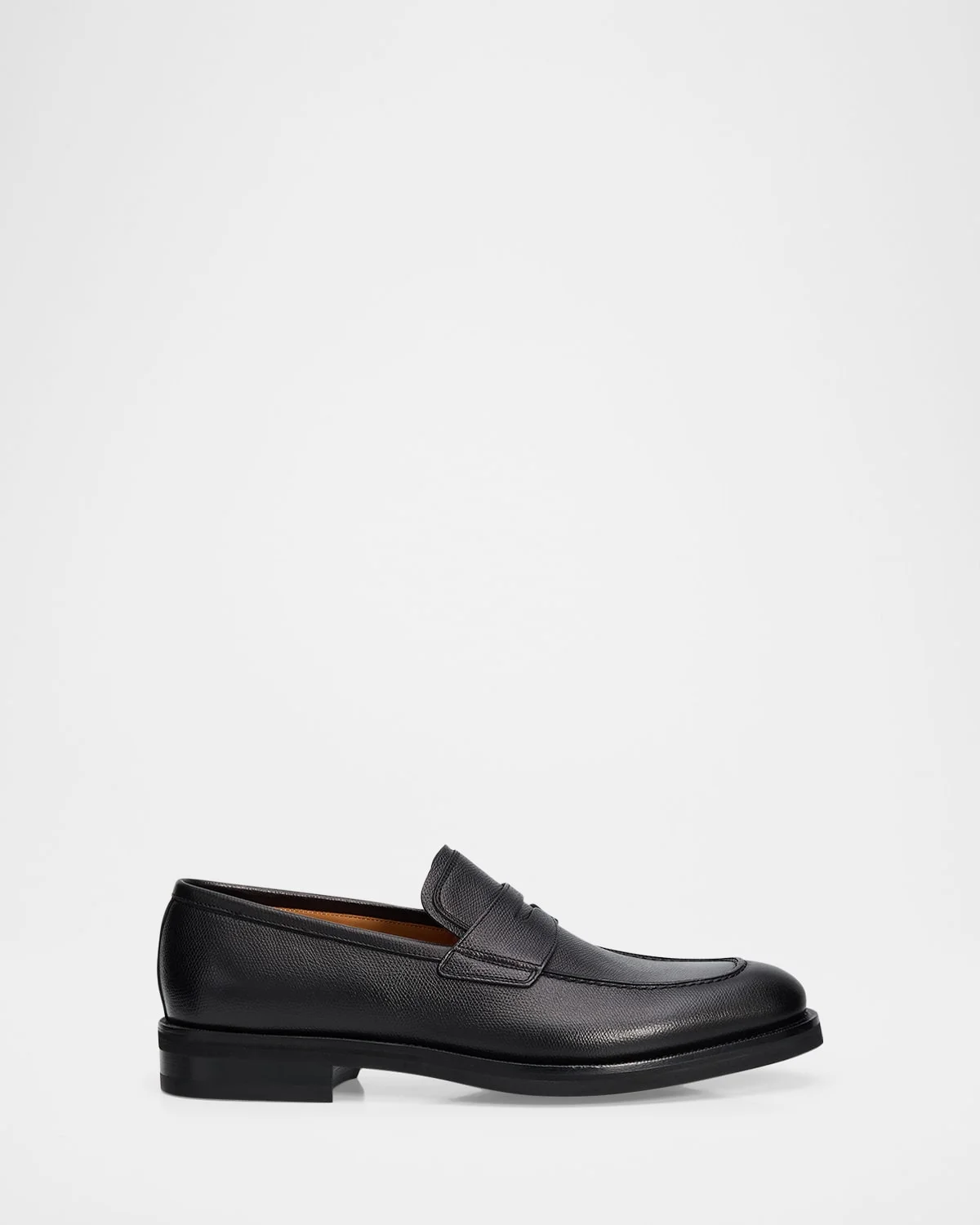Men's Hammered Leather Penny Loafers - 1