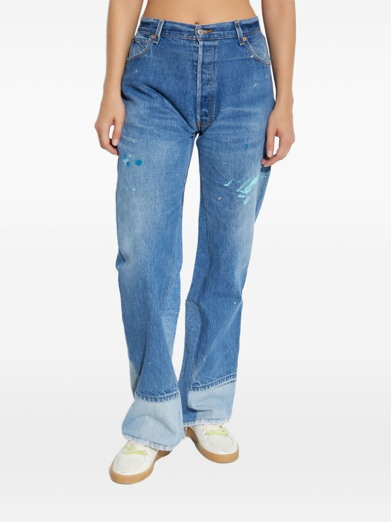 paint-splatter panelled jeans 3