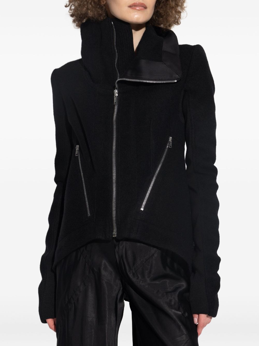 high-neck zip-front jacket - 3