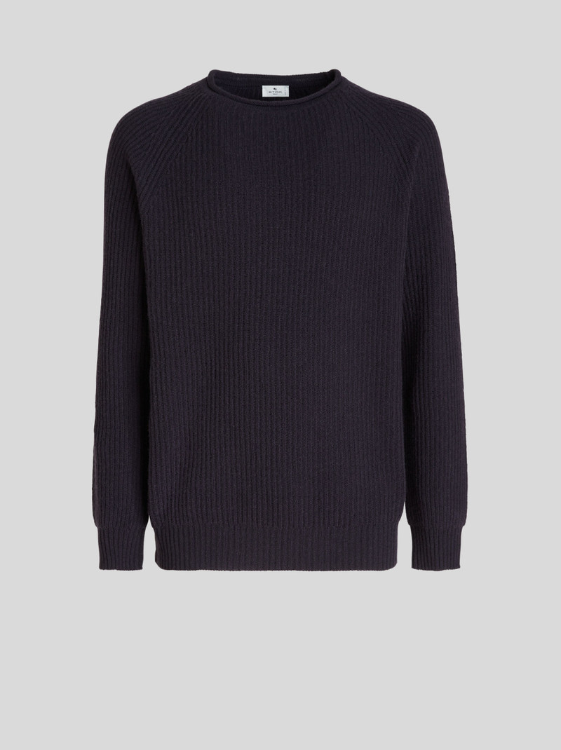 VIRGIN WOOL JUMPER WITH JERSEY TAPE 1
