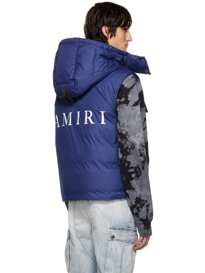 Blue Hooded Down Vest 3