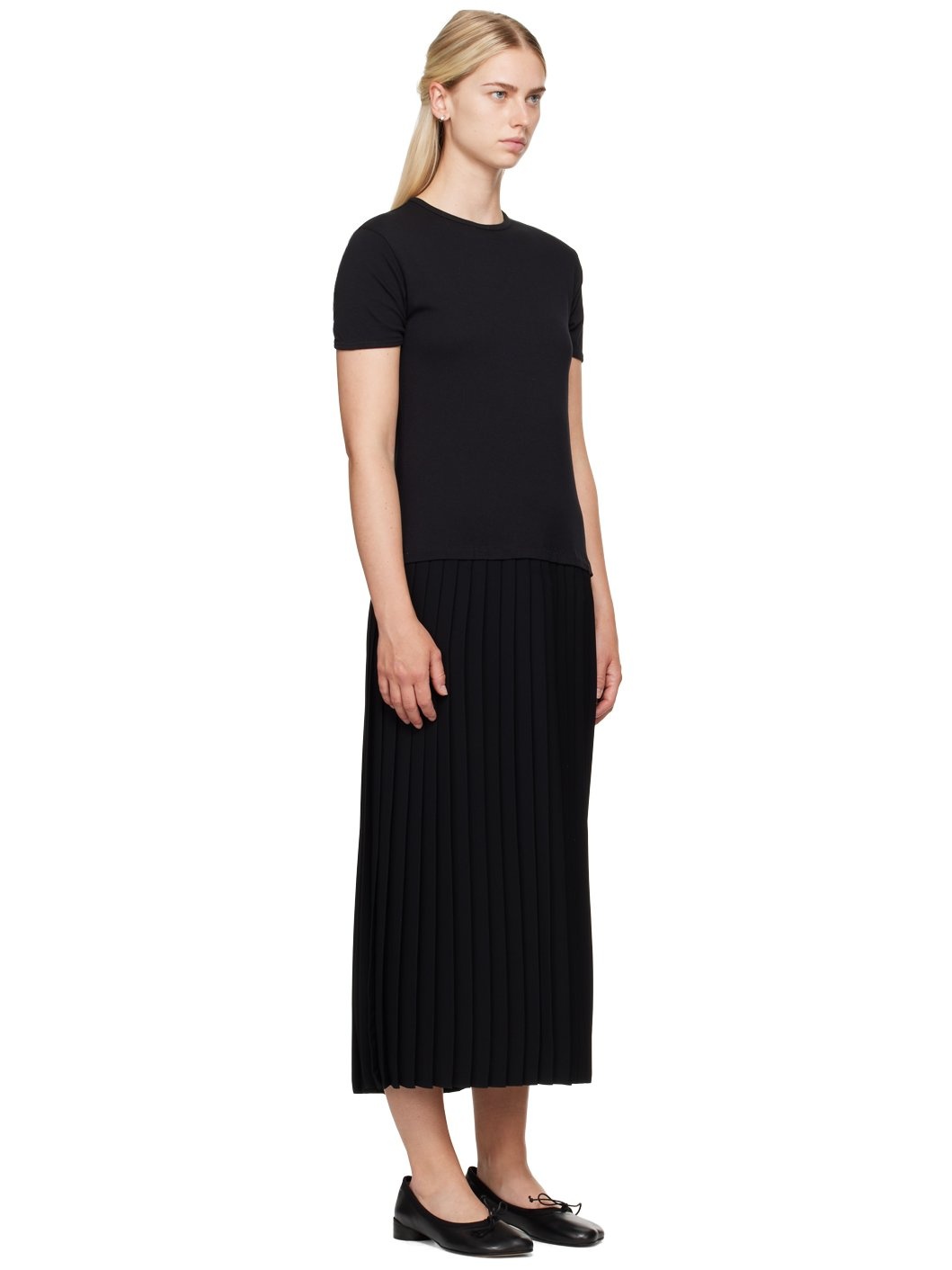 Black Pleated Maxi Dress - 2