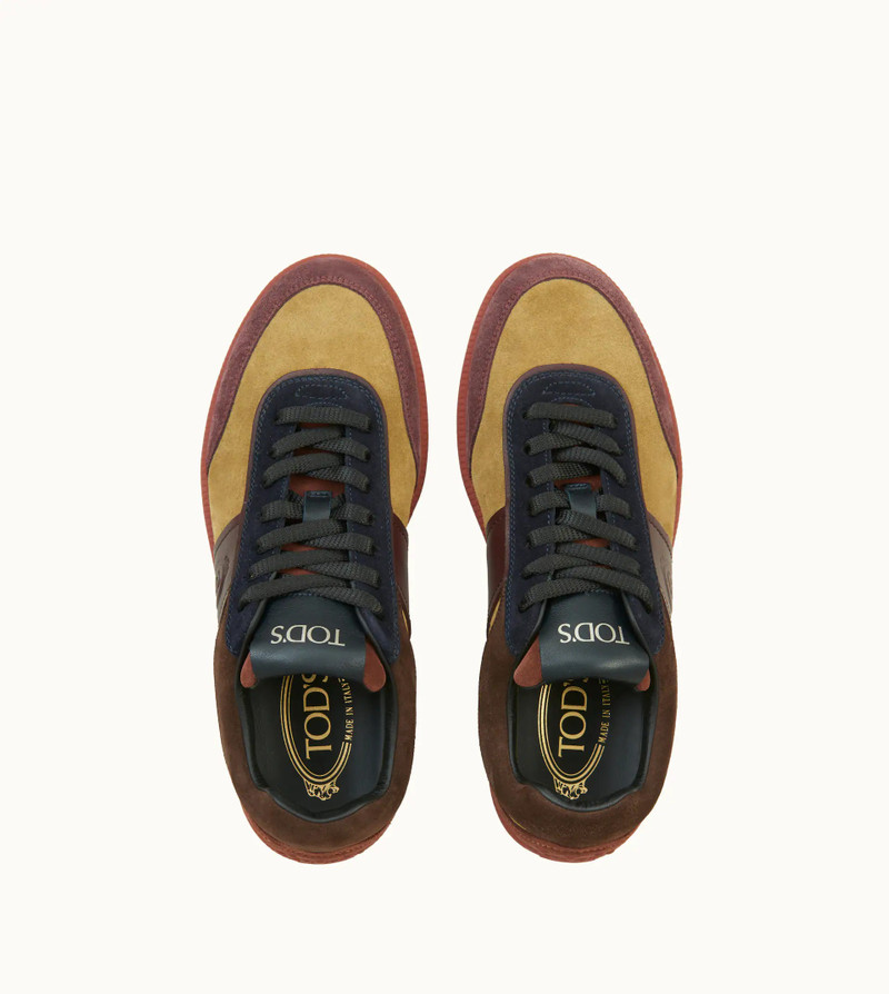 Tod's TOD'S TABS SNEAKERS IN SUEDE - BROWN, YELLOW, ORANGE outlook
