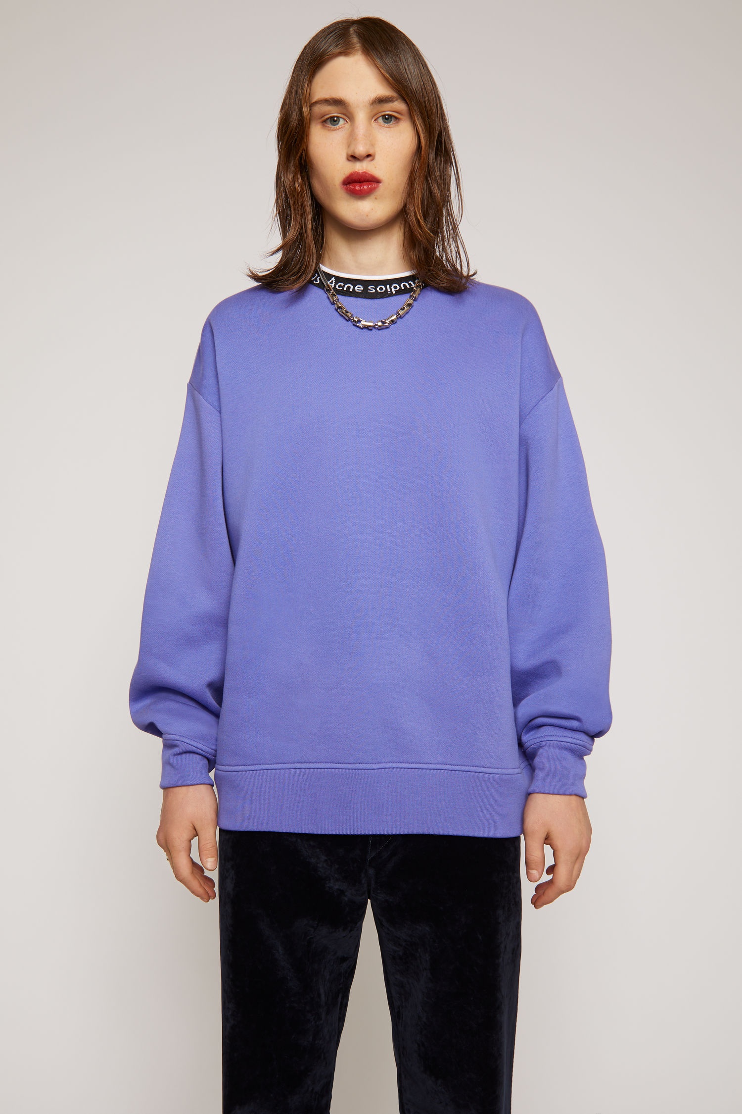 Logo jacquard sweatshirt dusty purple - 2