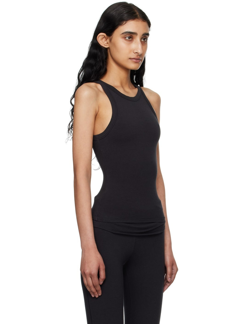 SKIMS Black Cotton Jersey Crew Neck Tank Top outlook
