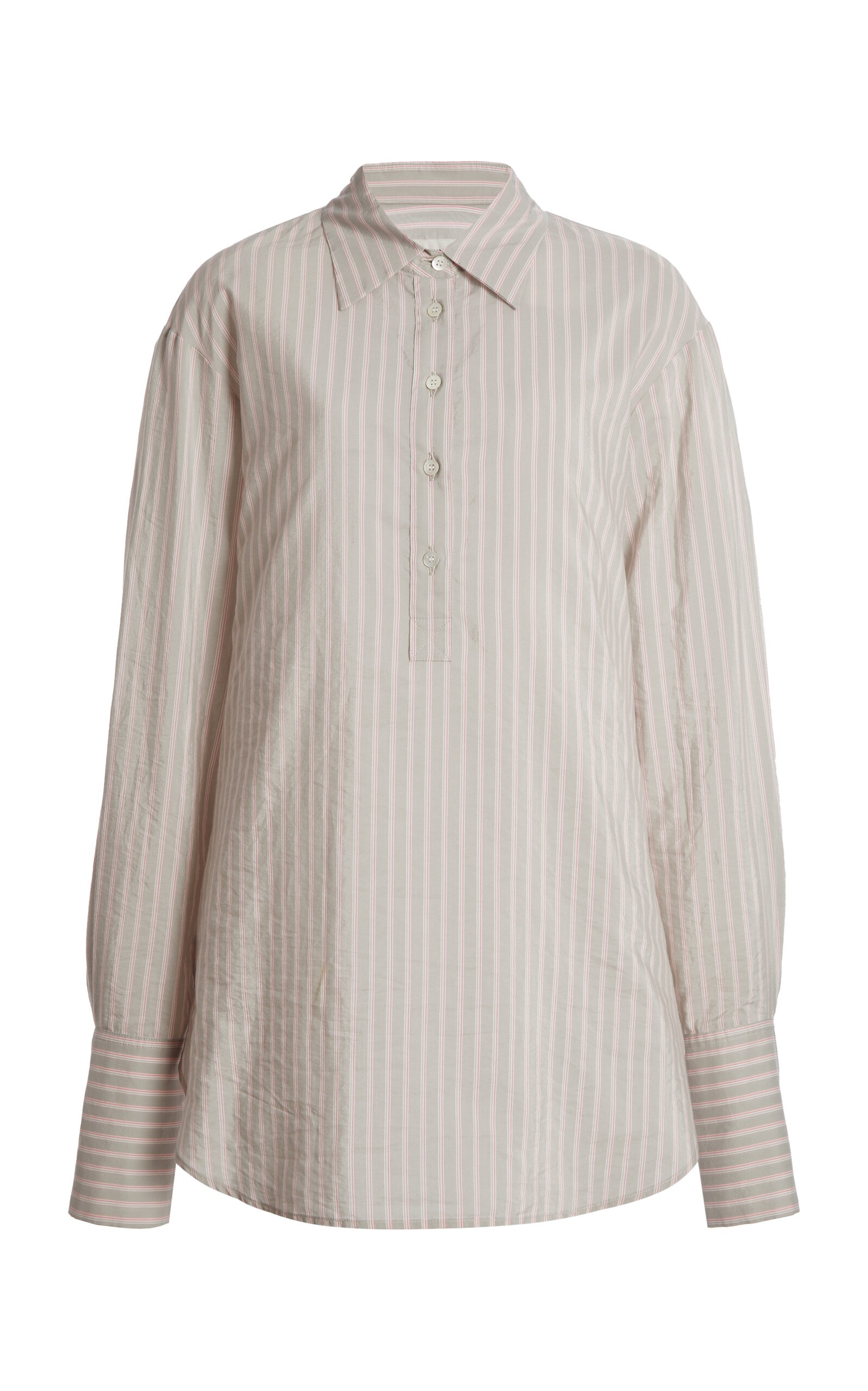 Corsala Striped Button-Down Shirt light pink - 1