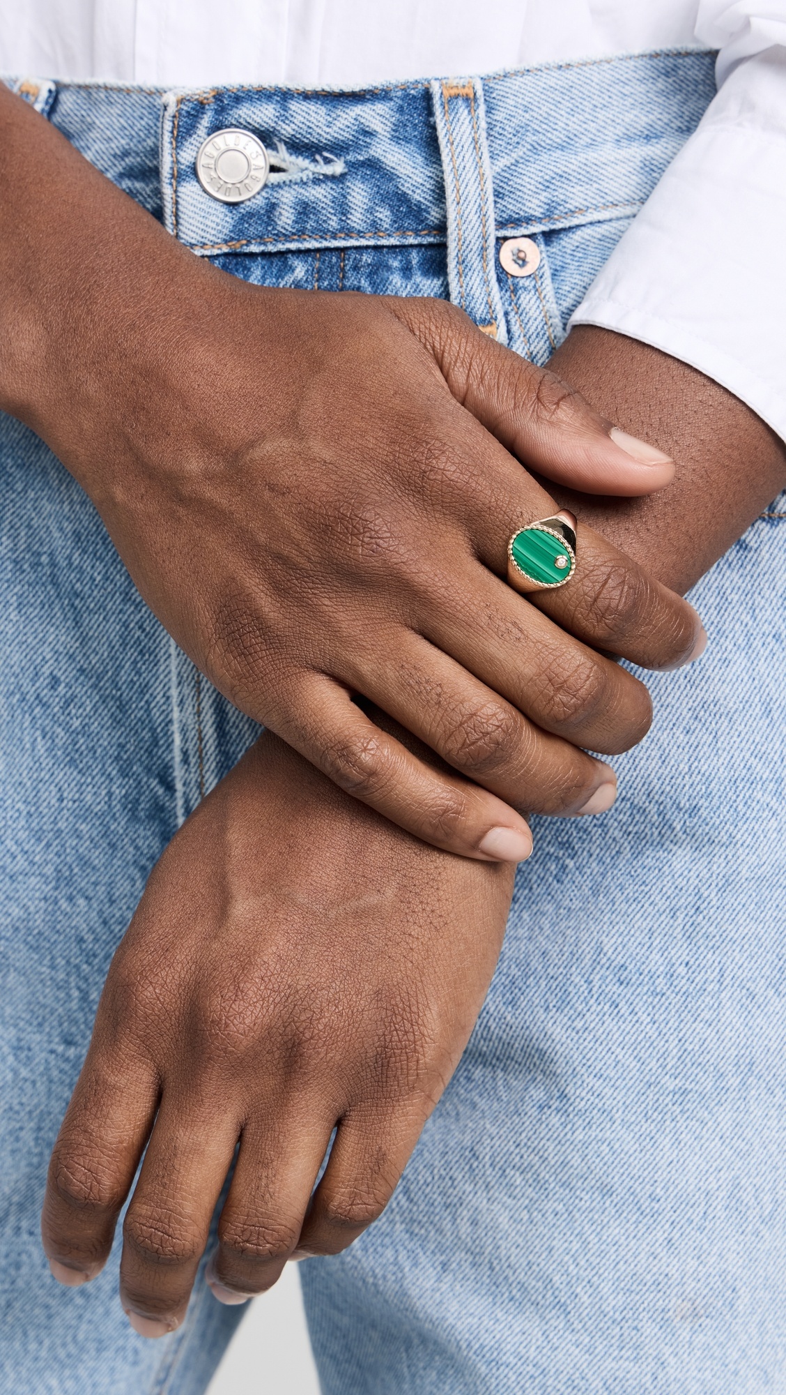 Chevaliere Ovale Malachite Ring - 2