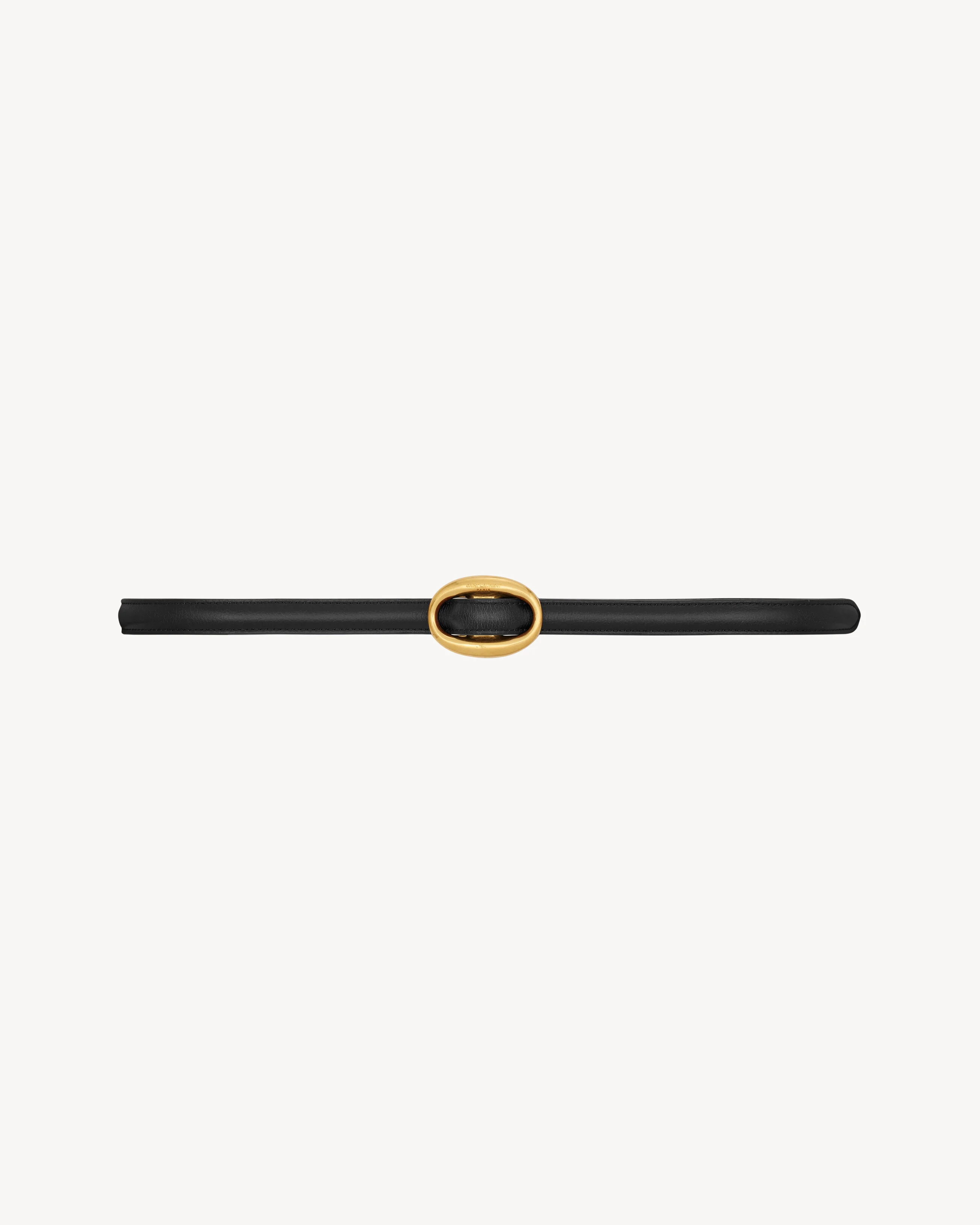 OVAL BUCKLE THIN REVERSIBLE BELT IN SMOOTH LEATHER - 1
