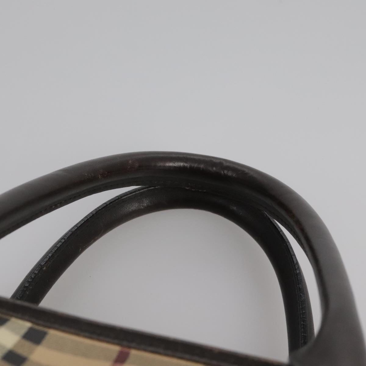Burberry Nova Check Hand Bag Pvc Leather Beige - 8