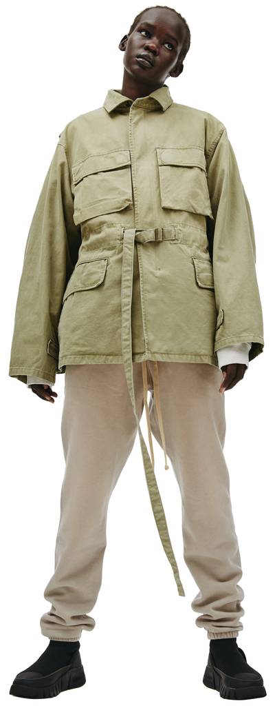Fear of God BELTED COTTON JACKET IN ARMY outlook