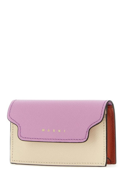 Marni Multicolor leather business card holder outlook