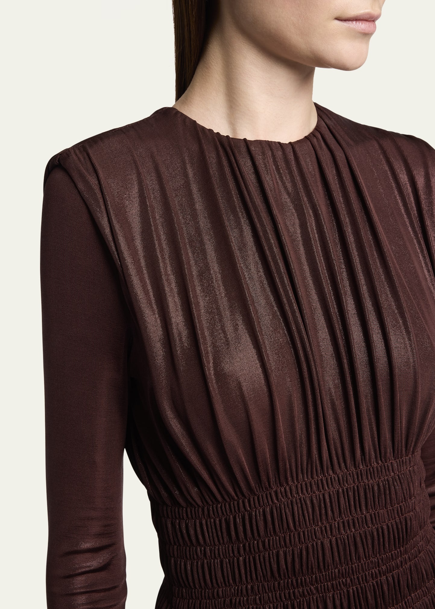 Ruched Long-Sleeve Mini Dress - 5