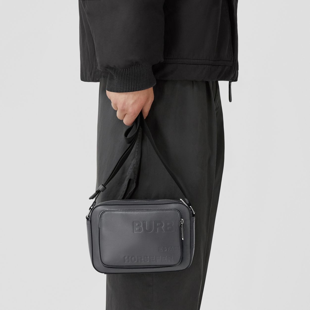 Horseferry Embossed Leather Crossbody Bag - 9