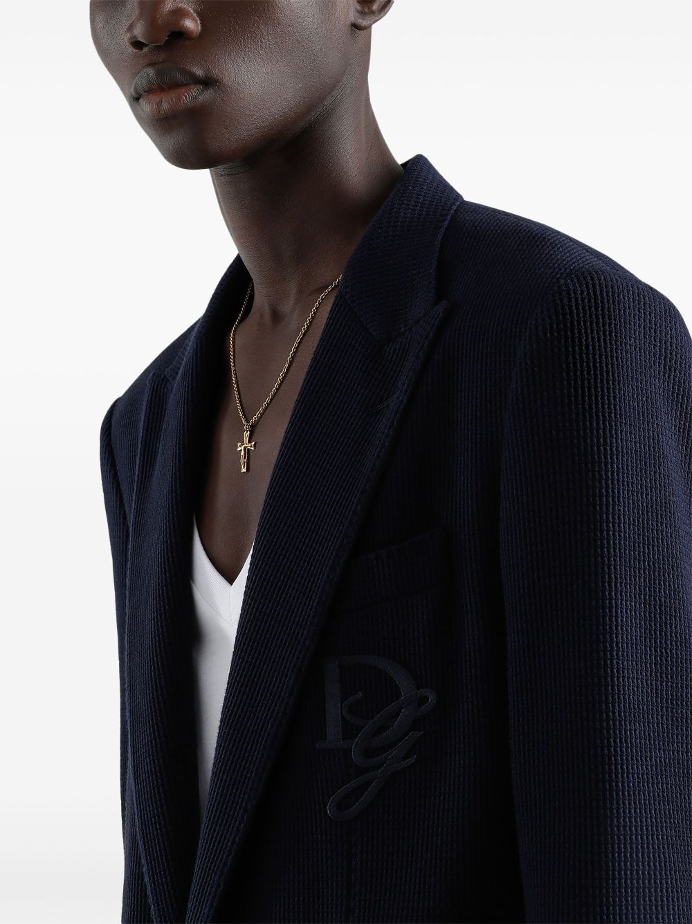 logo-appliqué blazer - 4