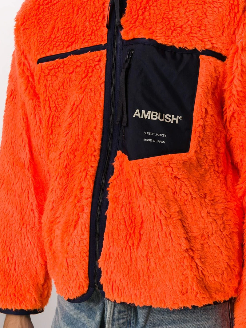 logo-print fleece jacket 6