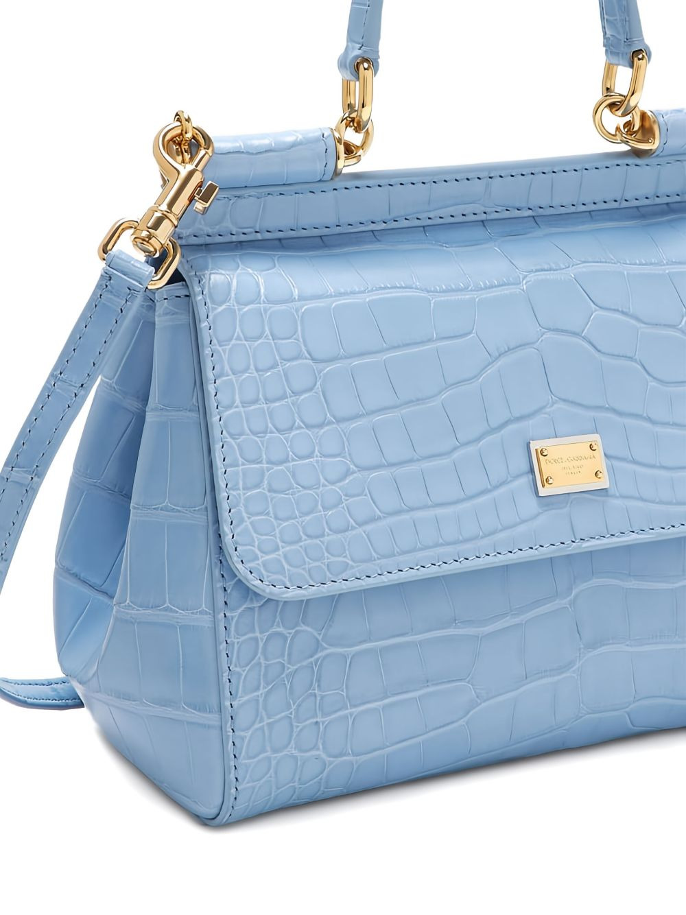 medium Sicily crocodile-effect tote bag - 5