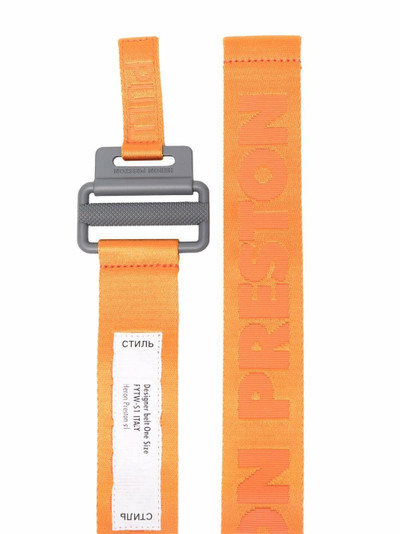 Heron Preston Tape logo belt outlook