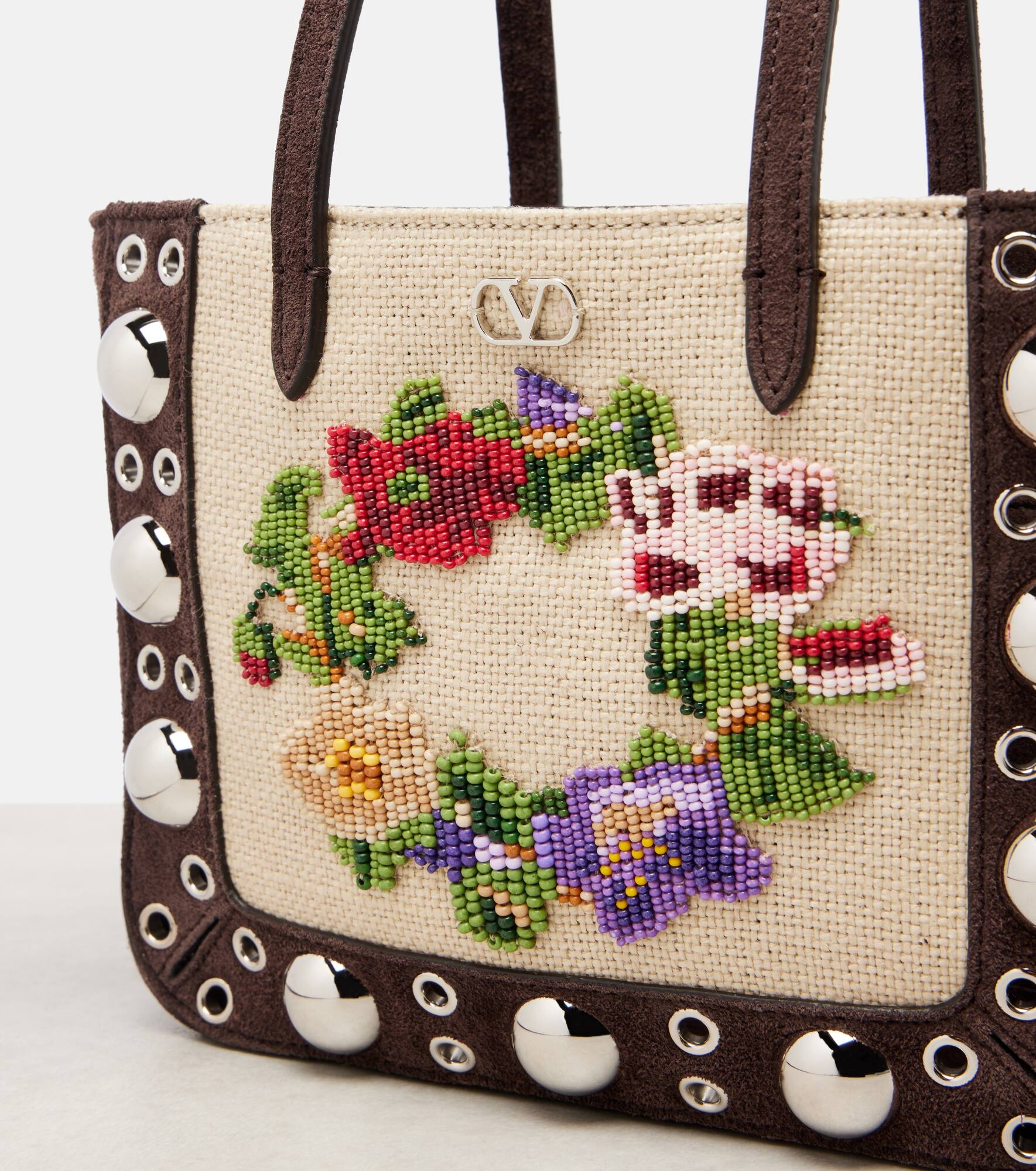 Nellcôte Mini embellished suede tote bag - 6