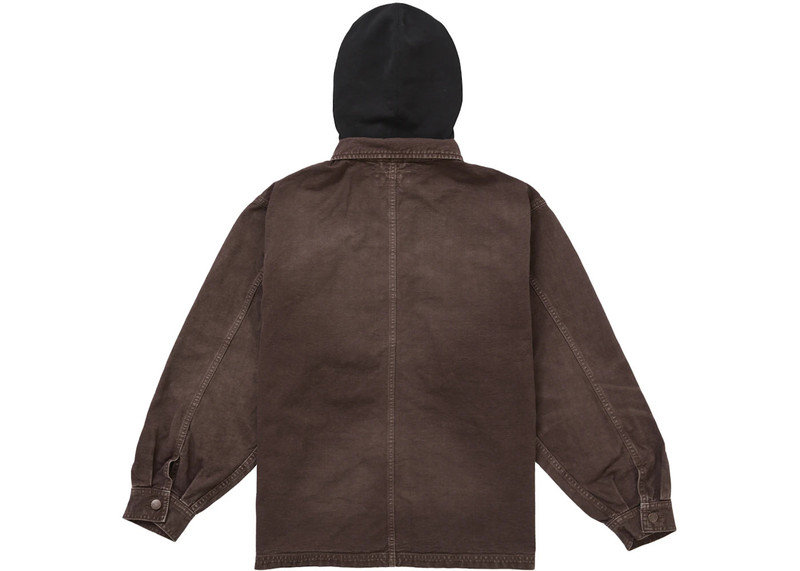 Supreme Supreme Worn Hooded Chore Coat Brown outlook