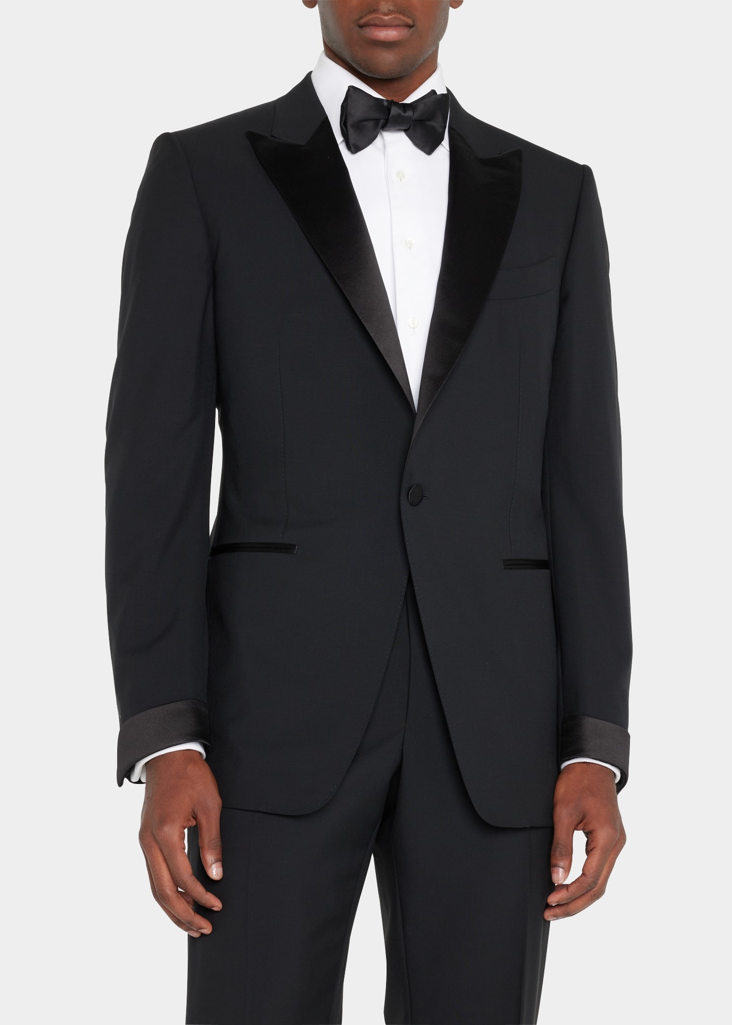 Men's Solid Wool Peak Tuxedo - 4