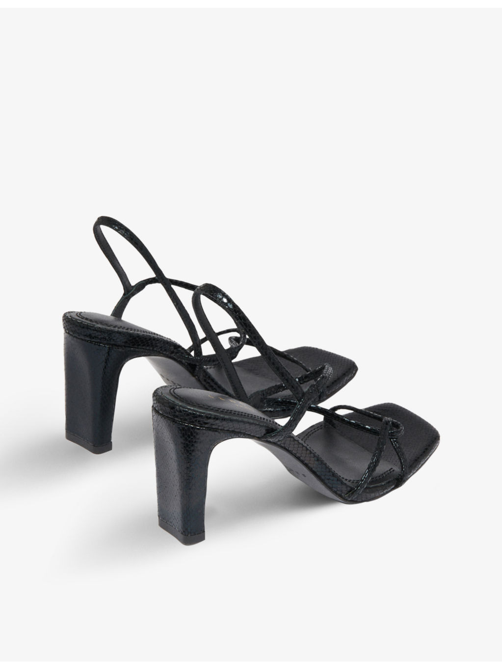 Faye snakeskin-embossed leather strappy sandals - 4