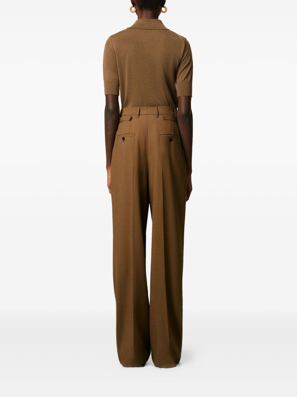 pleated wide-leg trousers - 4