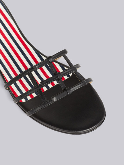 Thom Browne Black Vitello Calf Leather 3-Bow Slide Sandal outlook