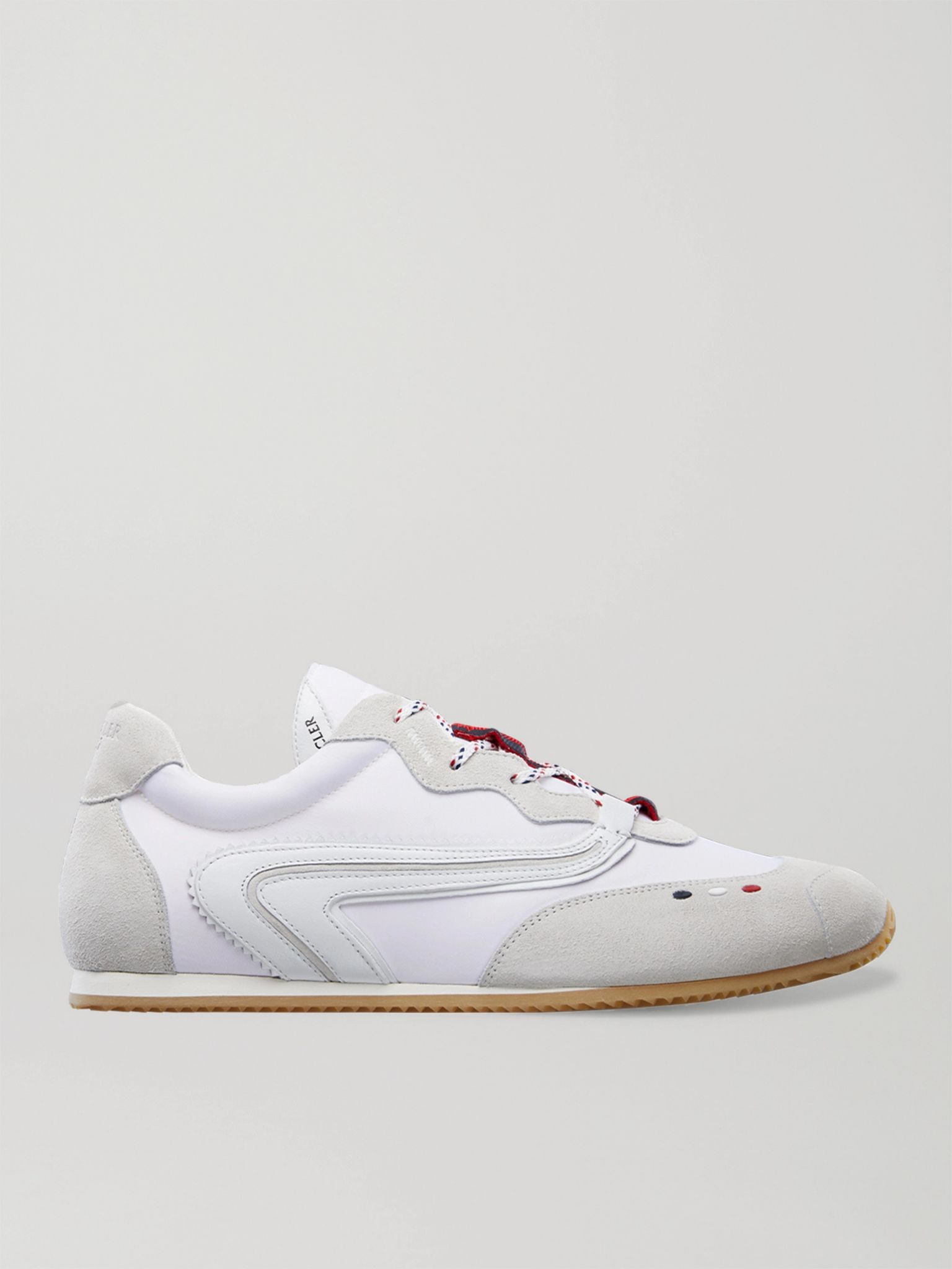 2 Moncler 1952 Seventy Leather-Trimmed Suede and Shell Sneakers White - 1